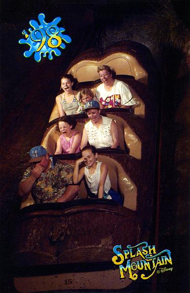 1998JulySplashMountain001.jpg - 1998 - Magic Kingdom, Disney World, FL - Marty, Gretchen, Stephanie, Cathy