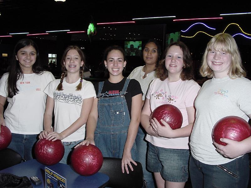 DSC00406.JPG - 2003 - Main Event Grapevine, TX - Stephanie's 13th birthday (Kathryn, Paige, Alana, Taheera, Stephanie, Brooke)