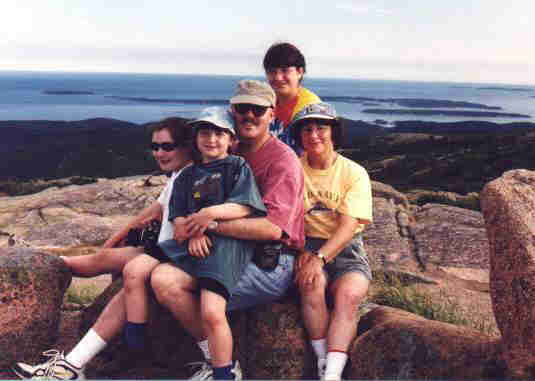 Uncle, Aunt & Cousins Top of Cadillac Mountain